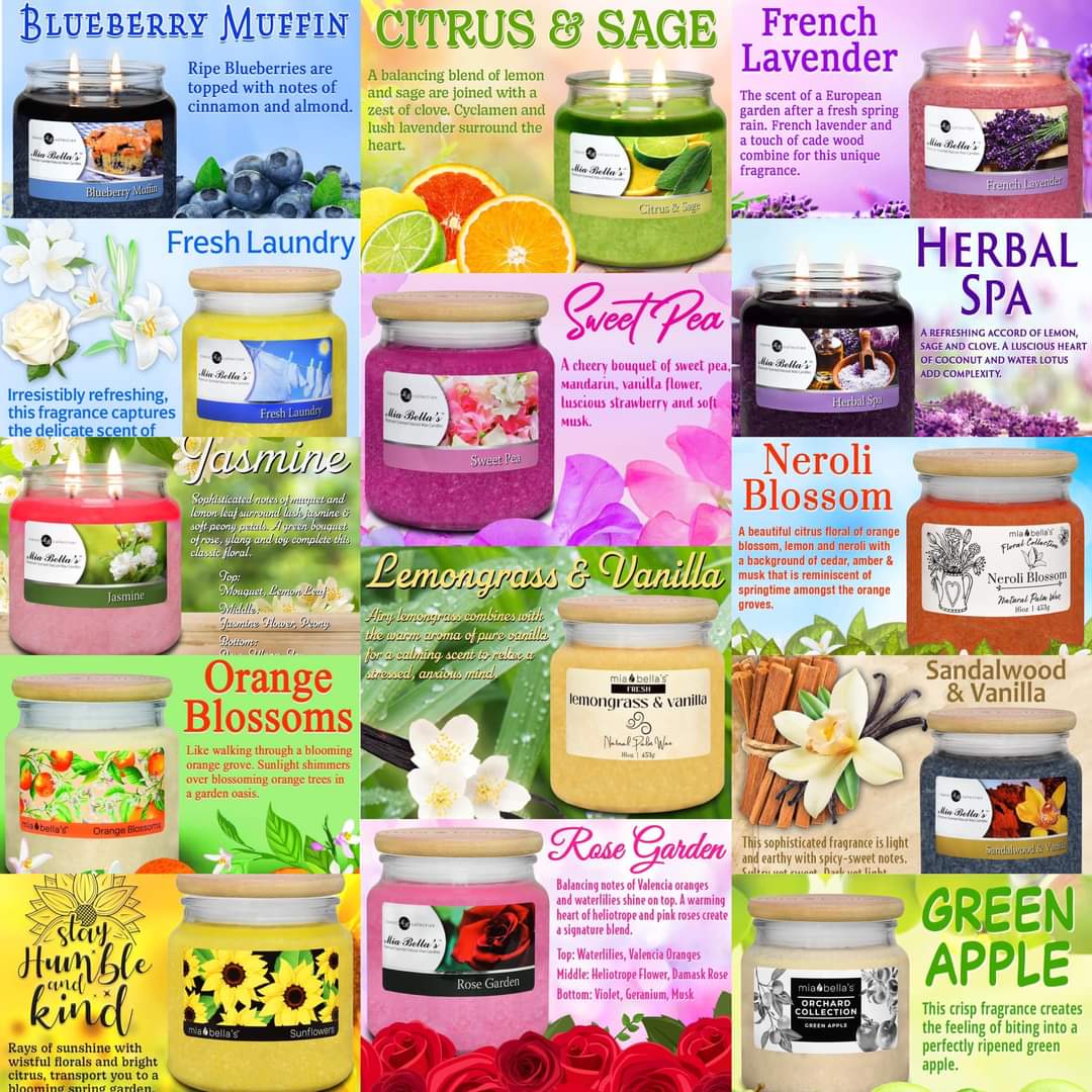 Mia Bella Candles spring scents