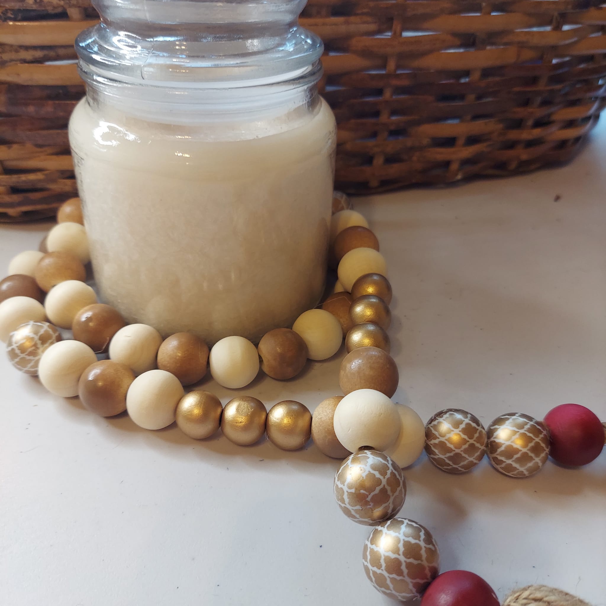 wood bead garland