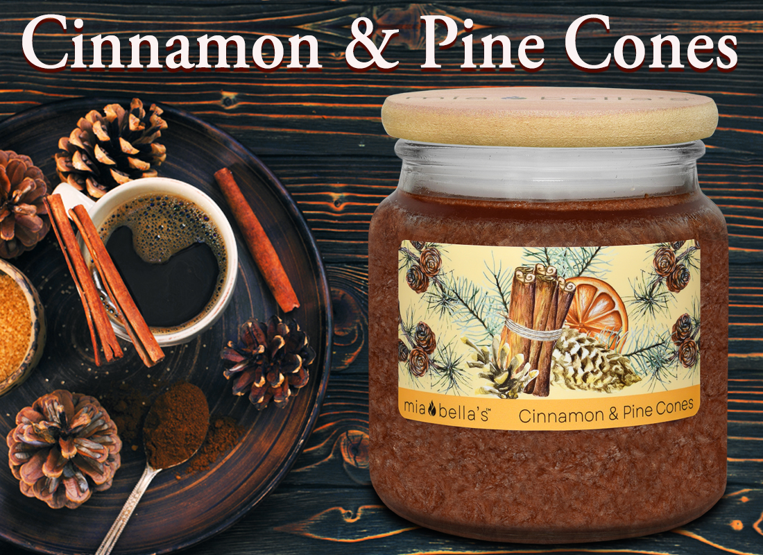 Cinnamon pine cone candle